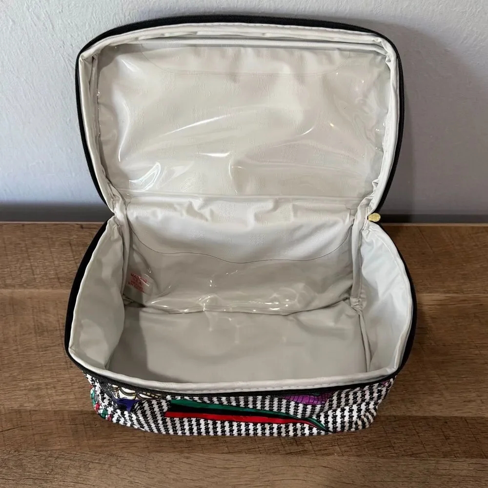 Vintage Christian Dior Large Cosmetic Case Hot Air Balloon Design Makeup Travel